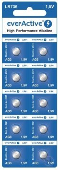 EVERACTIVE BATERIE ALKALICZNE MINI G3 LR736 LR41 BLISTER 10 SZT. EVAG3 EverActive