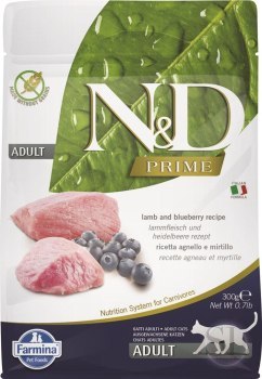 FARMINA N&D PRIME CAT LAMB&BLUEBERRY ADULT 300G Farmina