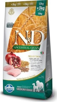 Farmina N&D Ancestral Grain Selection - sucha karma dla psa - 12kg + 3kg Farmina