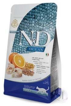 Farmina N&D Ocean Low Grain sucha karma dla dorosłych kotów z dorszem 1 5kg Farmina