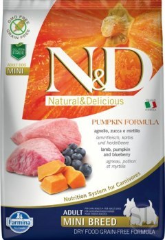 Farmina N&D Pumpkin sucha karma dla psów dorosłych ras małych z jagnięciną 2 5kg Farmina