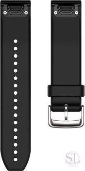 Pasek silikonowy na nadgarstek QuickFit 22 (czarny / srebrny) Garmin