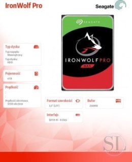 Dysk HDD Seagate IronWolf Pro ST4000NE001 (4 TB ; 3.5 ; 128 MB; 7200 obr/min) Seagate