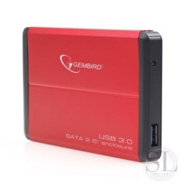 Obudowa na dysk GEMBIRD EE2-U3S-2-R (2.5 ; USB 3.0; Aluminium; kolor czerwony) Gembird
