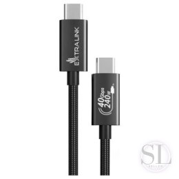 Extralink Smart Life USB-C - USB-C czarny 240W, 40Gbps, 200cm Extralink
