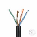 Kabel UTP A-LAN drut zewnętrzny suchy 100% miedź KIU5OUTS305Q (UTP; 305m; kat. 5e; kolor czarny) A-LAN