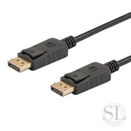 Kabel SAVIO CL-136 (DisplayPort M - DisplayPort M; 2m; kolor czarny) SAVIO
