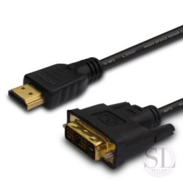 Kabel SAVIO cl-139 (HDMI M - DVI-D M; 1 8m; kolor czarny) SAVIO