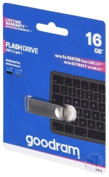 GOODRAM FLASHDRIVE 16GB UNO3 SILVER USB 3.2 Gen 1 GOODRAM
