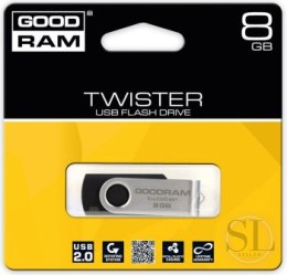 Pendrive GoodRam Twister UTS2-0080K0R11 (8GB; USB 2.0; kolor czarny) GOODRAM