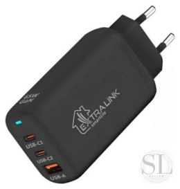 Extralink CHARESL02 Smart Life Fast Charger 65W GaN 2x USB-C, USB-A Extralink