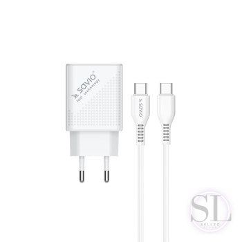 SAVIO ŁADOWARKA SIECIOWA USB QUICK CHARGE POWER DELIVERY 3.0 18W 1M CABLE LA-05 SAVIO