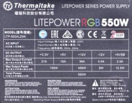 Zasilacz Thermaltake Litepower RGB PS-LTP-0550NHSANE-1 (550 W; Aktywne; 120 mm) Thermaltake