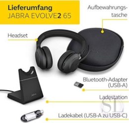 Słuchawki - Słuchawki bezprzewodowe Jabra Evolve 2 65 UC Stereo Stand Black - 26599-989-989 Jabra