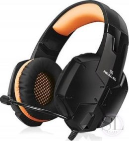 Słuchawki gamingowe REAL-EL GDX-7700 SURROUND 7.1 (black-orange z wbudowanym mikrofonem) REAL-EL