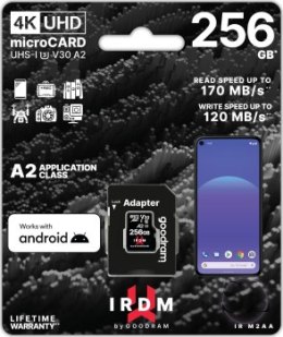 GOODRAM micro SDXC IRDM 256GB V30 A2 (UHS I U3) + adapter GOODRAM