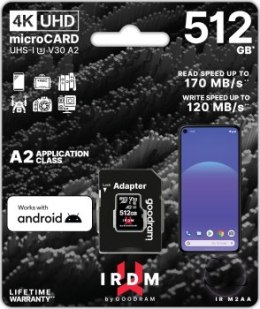 GOODRAM micro SDXC IRDM 512GB V30 A2 (UHS I U3) + adapter GOODRAM