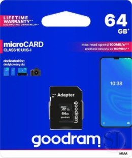 Karta pamięci GoodRam M1AA-0640R12 (64GB; Class 10; + adapter) GOODRAM
