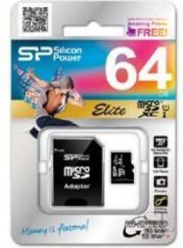 Karta pamięci Silicon Power microSDXC Elite 64GB CL10 UHS-1 (U1) + ADAPTER microSD-SD (SP064GBSTXBU1V10SP) Silicon Power