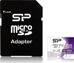 Karta pamięci Silicon Power microSDXC Superior Pro 128GB V30 UHS-1 U3 A1 + ADAPTER microSD-SD Silicon Power
