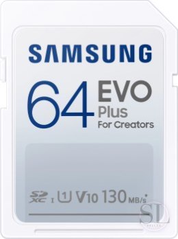Samsung EVO PLUS SDXC 64GB UHS-I U1 [Zapis 90MB/s Odczyt 100MB/s] Samsung