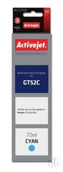 Tusz Activejet AH-GT52C (zamiennik HP GT52C M0H54AE; Supreme; 70 ml; niebieski) Activejet