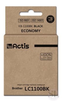 Tusz ACTIS KB-1100Bk (zamiennik Brother LC1100BK/980BK; Standard; 28 ml; czarny) ACTIS