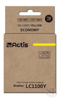 Tusz ACTIS KB-1100Y (zamiennik Brother LC1100Y/980Y; Standard; 19 ml; żółty) ACTIS