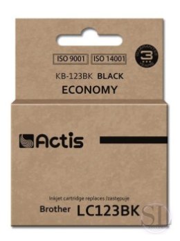 Tusz ACTIS KB-123Bk (zamiennik Brother LC123BK/LC121BK; Standard; 15 ml; czarny) ACTIS