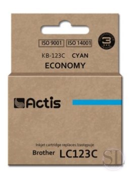 Tusz ACTIS KB-123C (zamiennik Brother LC123C/LC121C; Standard; 10 ml; niebieski) ACTIS