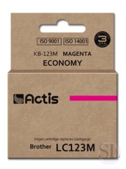 Tusz ACTIS KB-123M (zamiennik Brother LC123M/LC121M; Standard; 10 ml; czerwony) ACTIS